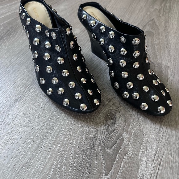 KHAITE Shoes - KHAITE Black Mules with Silver Studs